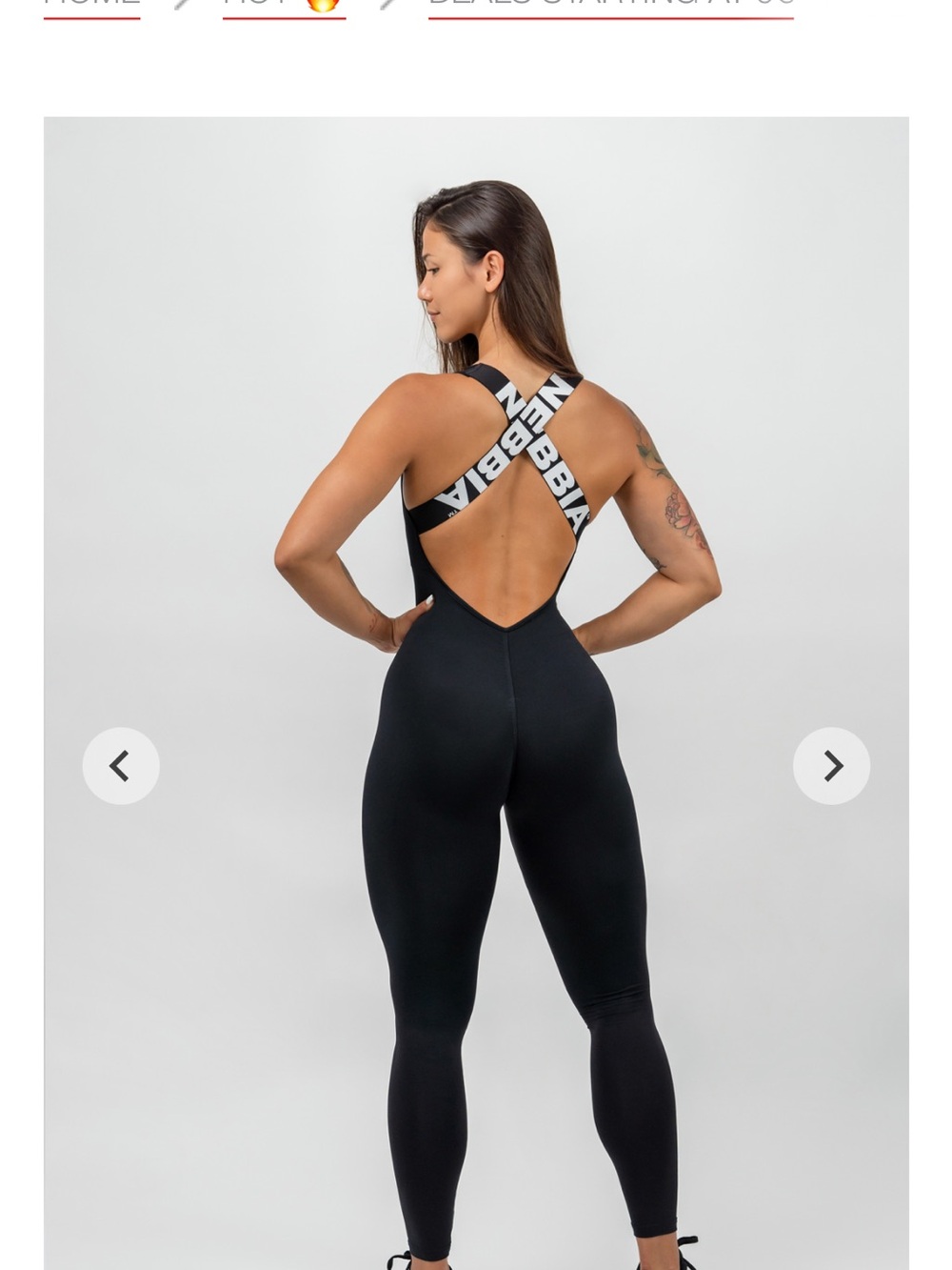 Black Cross-Back Active Jumpsuit